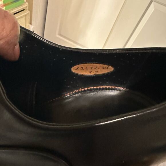 US Size 10 Santoni Black Leather CapToe Goodyear Oxfords - Picture 3 of 14